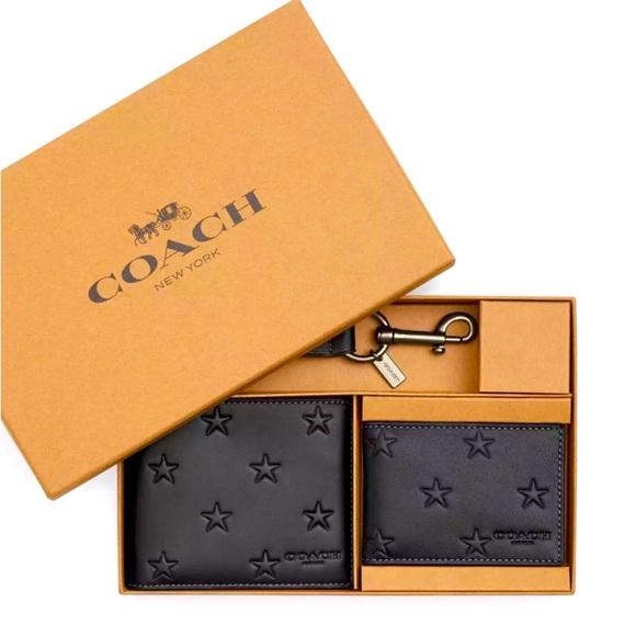 New in box Men’s Coach 3 in 1 Wallet Gift Set with Star Print. - Picture 12 of 12